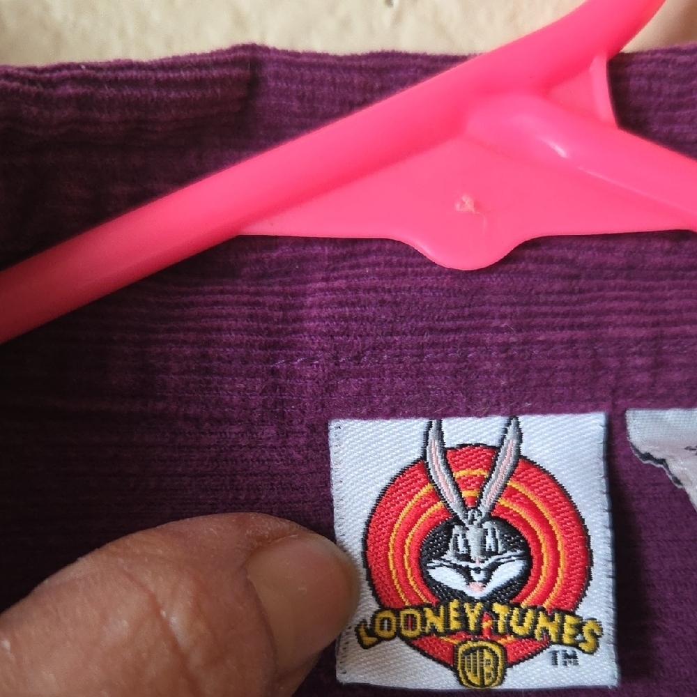 Warner Bros. Vt Purple Corduroy Looney Tunes Shirt,sz Xl. - Picture 4 of 6